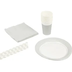 Kit jetable 32 pièces gris-Gifi Discount