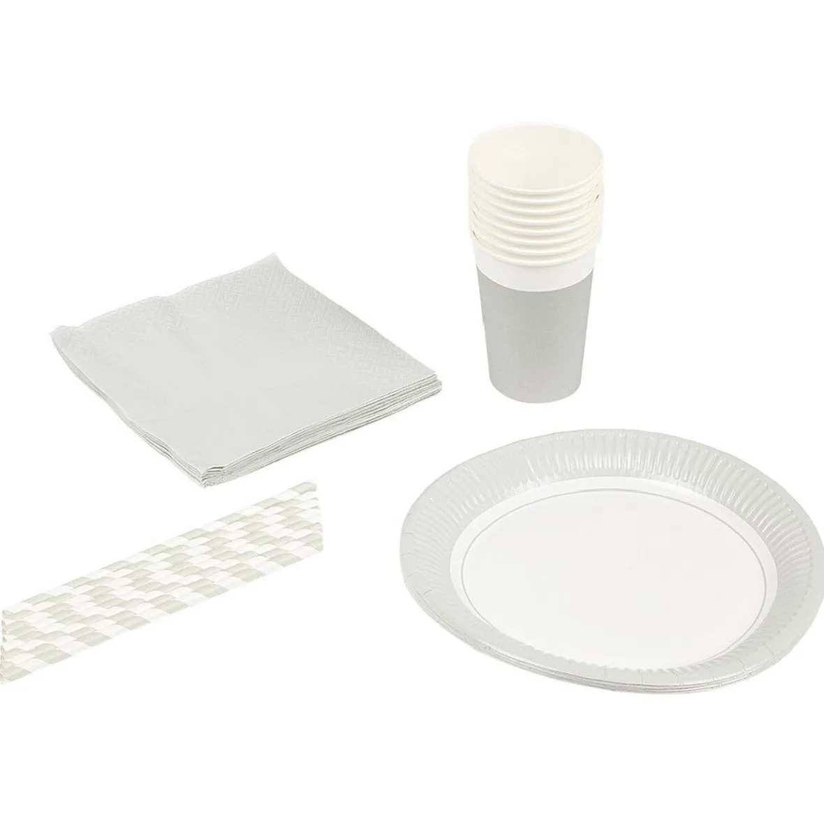 Kit jetable 32 pièces gris-Gifi Discount