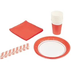 Kit jetable 32 pièces rouge-Gifi Discount