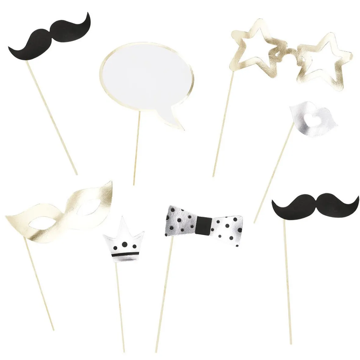 Kit photobooth moustache 8 personnes thème nuit-Gifi New