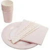 Kit vaisselle jetable 8 personnes rose clair-Gifi Clearance