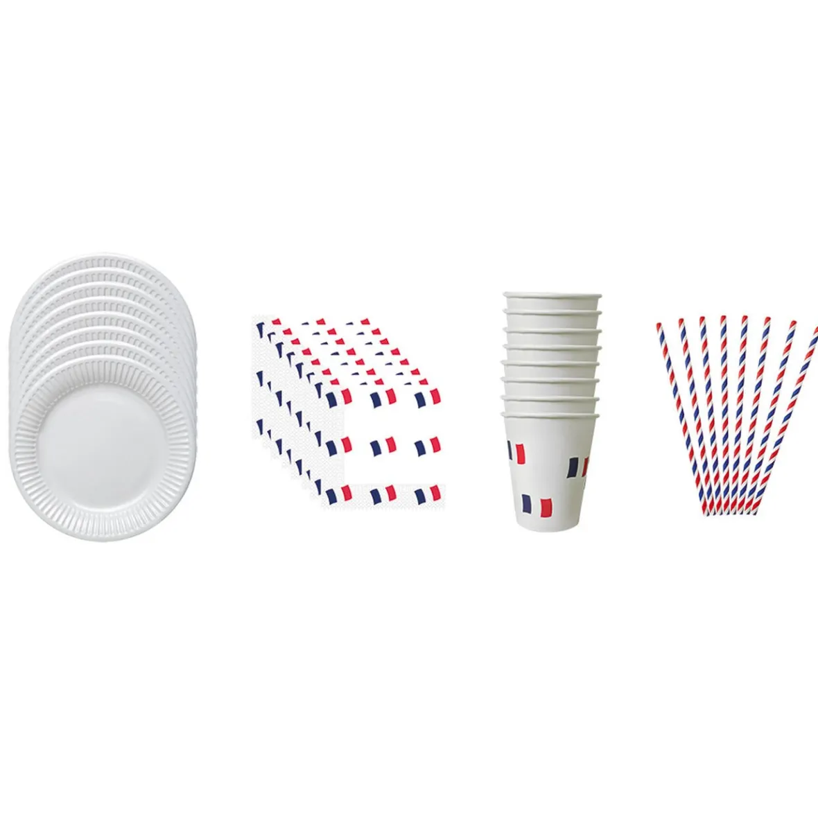 Kit vaisselle jetable Euro 2021 France pour 8 personnes-Gifi Discount