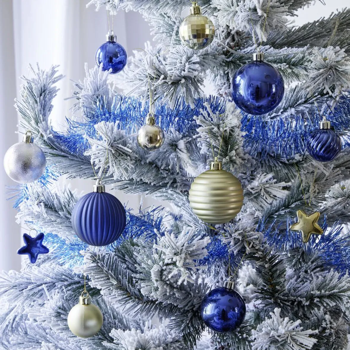 Kit XL décoration de sapin bleu et doré 82 pièces-Gifi Online