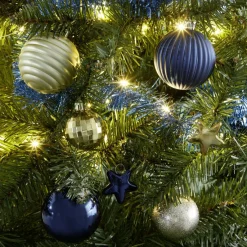 Kit XL décoration de sapin bleu et doré 82 pièces-Gifi Online