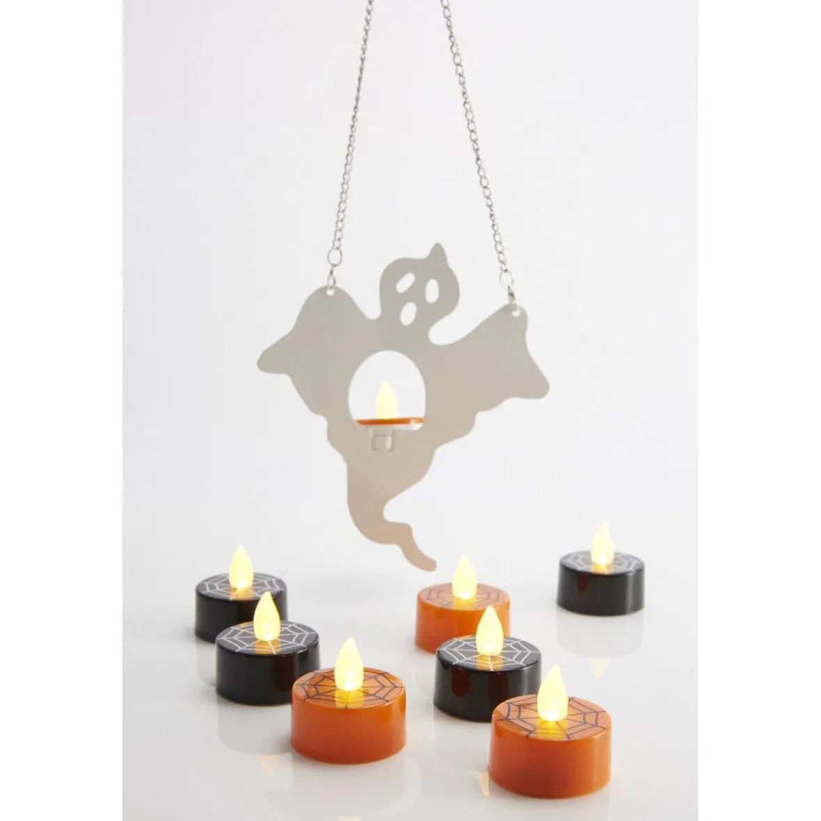 Lampe fantôme avec bougie lumineuse à suspendre Halloween-Gifi New