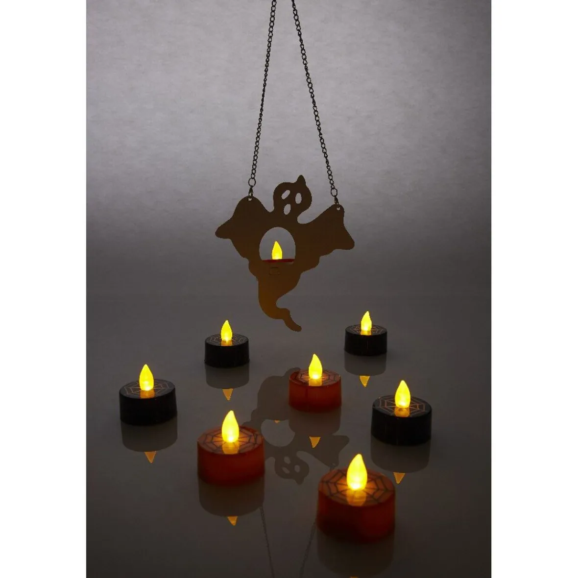 Lampe fantôme avec bougie lumineuse à suspendre Halloween-Gifi New