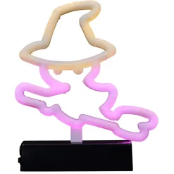 Lampe néon Halloween sorcière 18,5xH22cm-Gifi Best