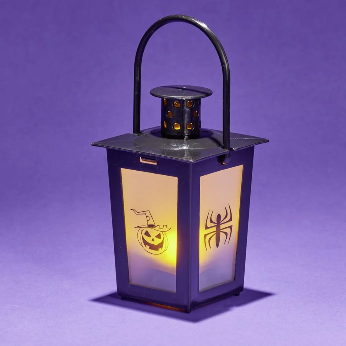 Lanterne LED Halloween animée à piles 7,4x7,4xH15,5cm-Gifi New