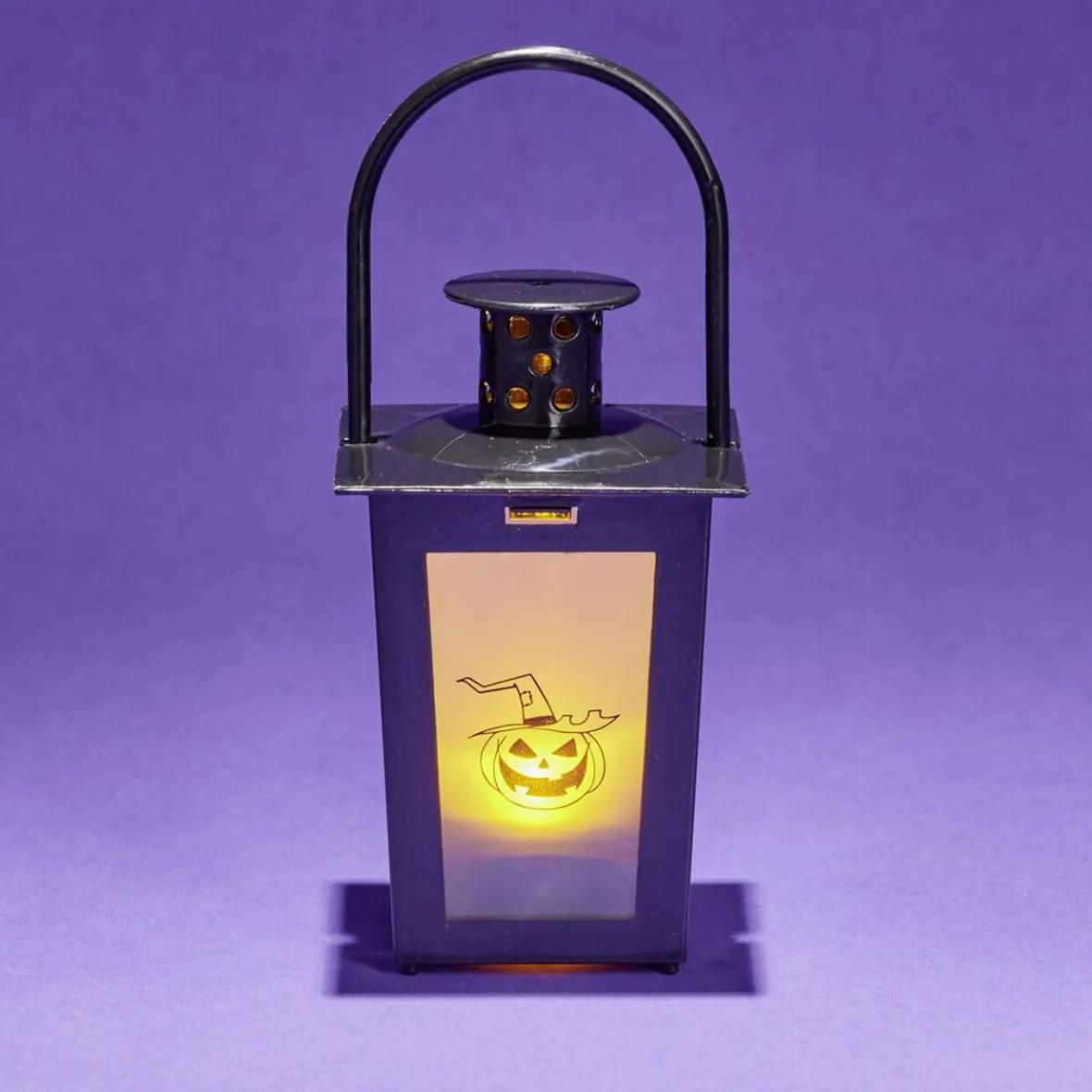 Lanterne LED Halloween animée à piles 7,4x7,4xH15,5cm-Gifi New