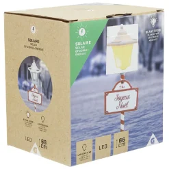 Lanterne lumineuse à planter solaire H75cm effet flamme vascillante-Gifi Best