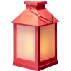 Lanterne solaire rouge 12 LED blanc chaud à poser ou suspendre H20 cm-Gifi New