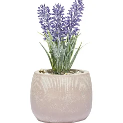 Lavande artificielle dans son cache pot en ciment-Gifi Best