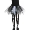 Legging adulte Halloween jambes squelette et tutu Taille L-Gifi Outlet