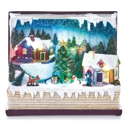 Livre ouvert lumineux village animé 10 LED-Gifi