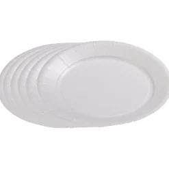 Lot de 50 assiettes à dessert rondes blanches effet enduit en carton-Gifi