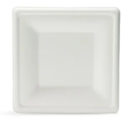 Lot de 12 assiettes à dessert carrées en canne à sucre-Gifi New