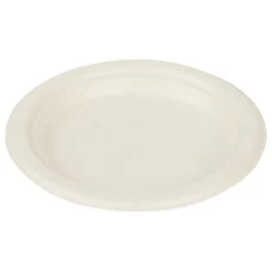 Lot de 50 assiettes à dessert rondes jetables en canne à sucre-Gifi Best