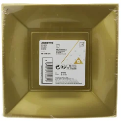 Lot de 6 assiettes à dessert réutilisables dorées-Gifi Sale