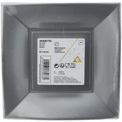 Lot de 6 assiettes à dessert réutilisables argentées-Gifi Clearance