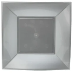 Lot de 6 assiettes à dessert réutilisables argentées-Gifi Clearance