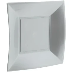 Lot de 6 assiettes à dessert réutilisables argentées-Gifi Clearance