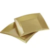 Lot de 6 assiettes carrées dorées en plastique réutilisable-Gifi Clearance