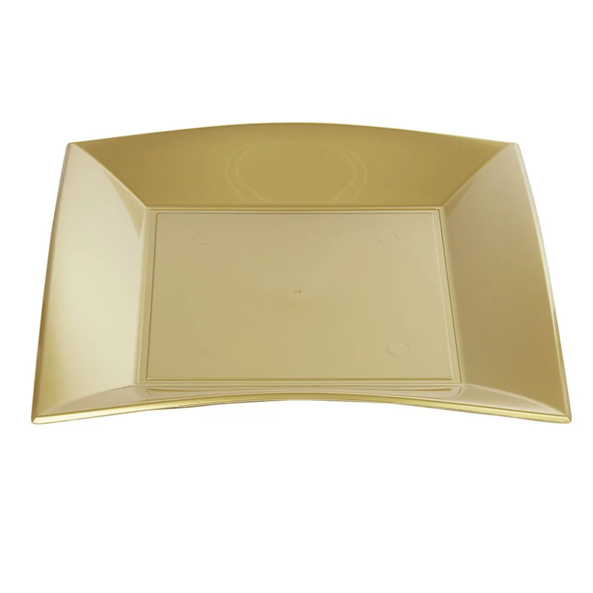 Lot de 6 assiettes carrées dorées en plastique réutilisable-Gifi Clearance