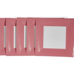 Lot de 10 assiettes carrées en carton blanc contour rouge-Gifi Online
