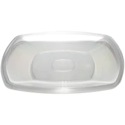 Lot de 6 assiettes carrées plastique transparent à bord arrondi 22x22 cm-Gifi Online