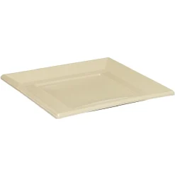 Lot de 6 assiettes carrées en plastique réutilisable taupe-Gifi Best