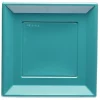 Lot de 6 assiettes carrées en plastique réutilisable vert émeraude-Gifi Outlet