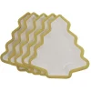 Lot de 10 assiettes carton Sapin blanc avec liseré doré-Gifi