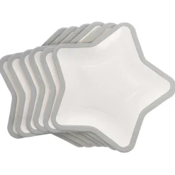 Lot de 10 assiettes carton étoile blanc avec liseré argenté-Gifi Best