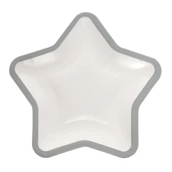 Lot de 10 assiettes carton étoile blanc avec liseré argenté-Gifi Best