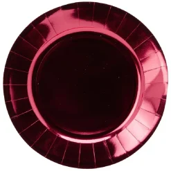 Lot de 10 assiettes dessert en carton rouge brillant Ø18 cm-Gifi Hot
