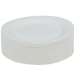 Lot de 150 assiettes en carton blanc-Gifi Discount