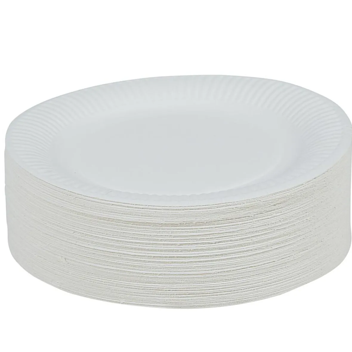 Lot de 150 assiettes en carton blanc-Gifi Discount
