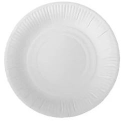 Lot de 200 assiettes en carton uni blanc-Gifi