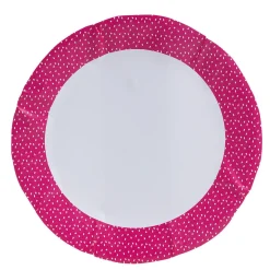 Lot de 10 assiettes en carton rose motif confetti blanc-Gifi Clearance