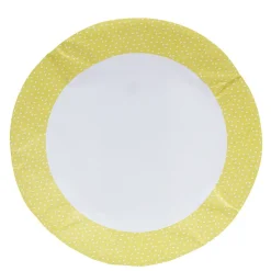 Lot de 10 assiettes en carton jaune motif confetti blanc-Gifi Online