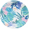Lot de 10 assiettes en carton motif tropical-Gifi Sale