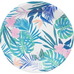 Lot de 10 assiettes en carton motif tropical-Gifi Sale