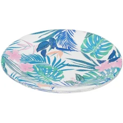 Lot de 10 assiettes en carton motif tropical-Gifi Sale