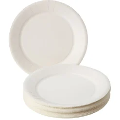 Lot de 50 assiettes en carton blanc Ø23 cm-Gifi Sale