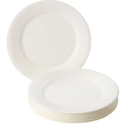 Lot de 50 assiettes en carton blanc Ø18 cm-Gifi Discount