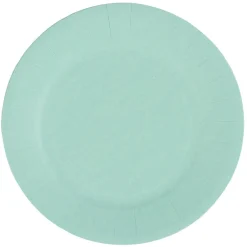Lot de 10 assiettes en carton vert d'eau Ø18 cm-Gifi Online