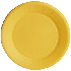 Lot de 10 assiettes en carton jaune Ø18 cm-Gifi