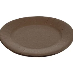 Lot de 10 assiettes en carton taupe Ø23 cm-Gifi Hot