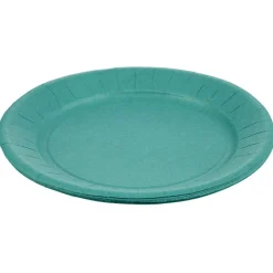Lot de 10 assiettes en carton vert émeraude Ø23 cm-Gifi Discount