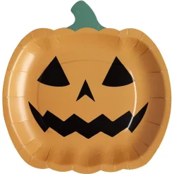 Lot de 10 assiettes en carton design citrouille-Gifi Online